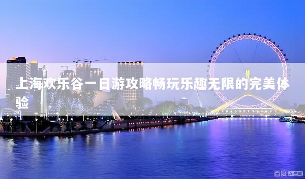 上海欢乐谷一日游攻略畅玩乐趣无限的完美体验